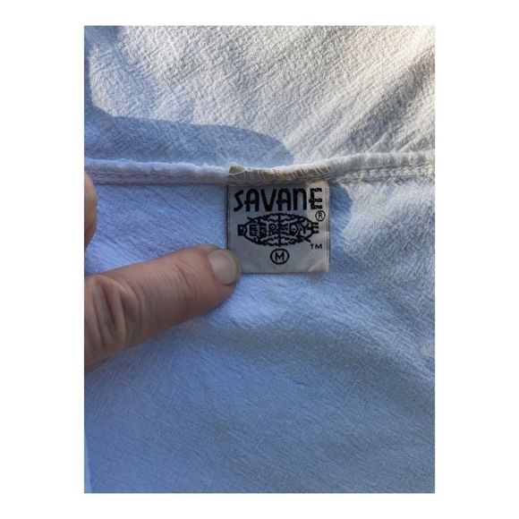 Savane White Seersucker Shorts Cotton Watercolor - Picture 8 of 11